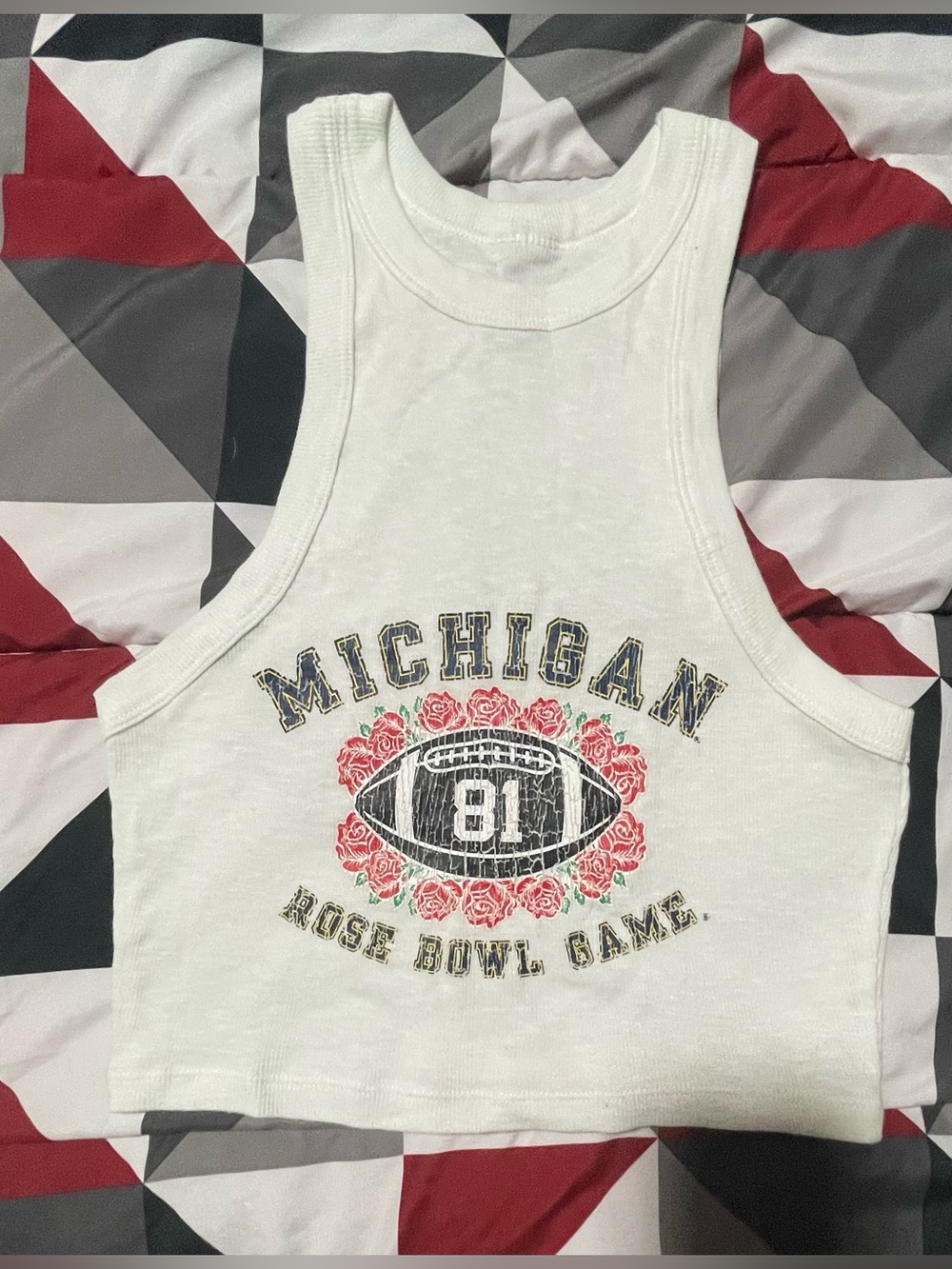 Champion White Michigan Rose Bowl Graphic Tank
